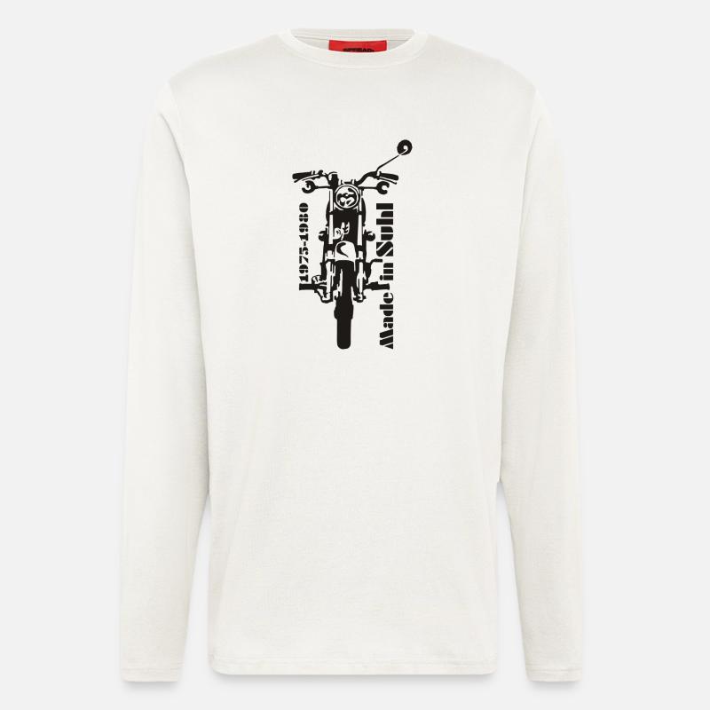Simson s50 Front - Langarmshirt - made by SPREAD - OFF WHITE