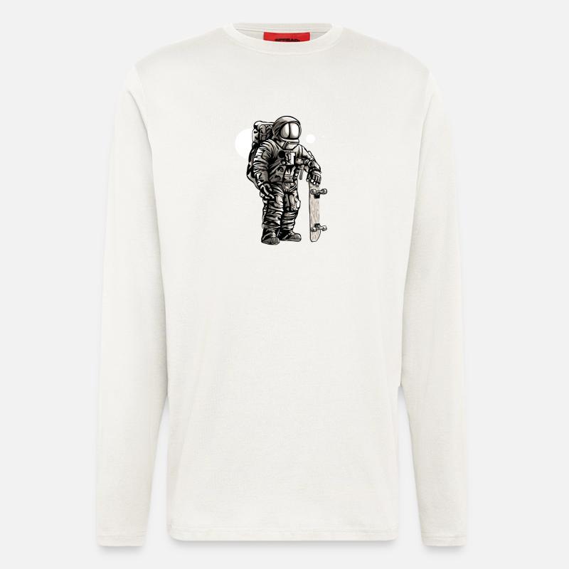 Skating Astronaut - Longsleeve - made by SPREAD  - OFF WHITE