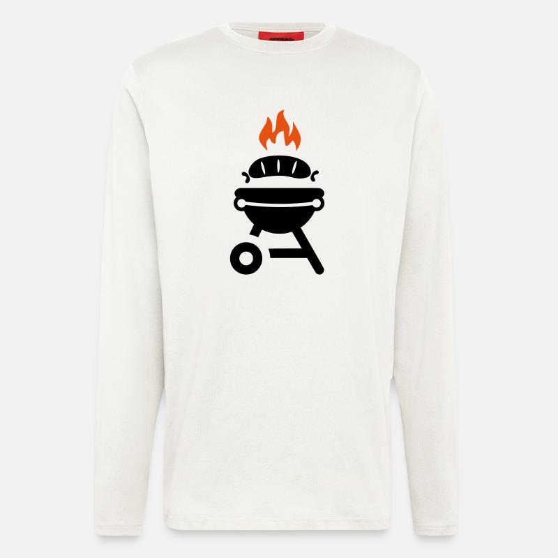 Grill mit Wurst - Langarmshirt - made by SPREAD  - OFF WHITE