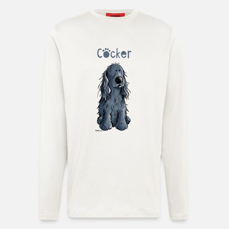 Funny Black Cocker Spaniel - Longsleeve - made by SPREAD  - OFF WHITE