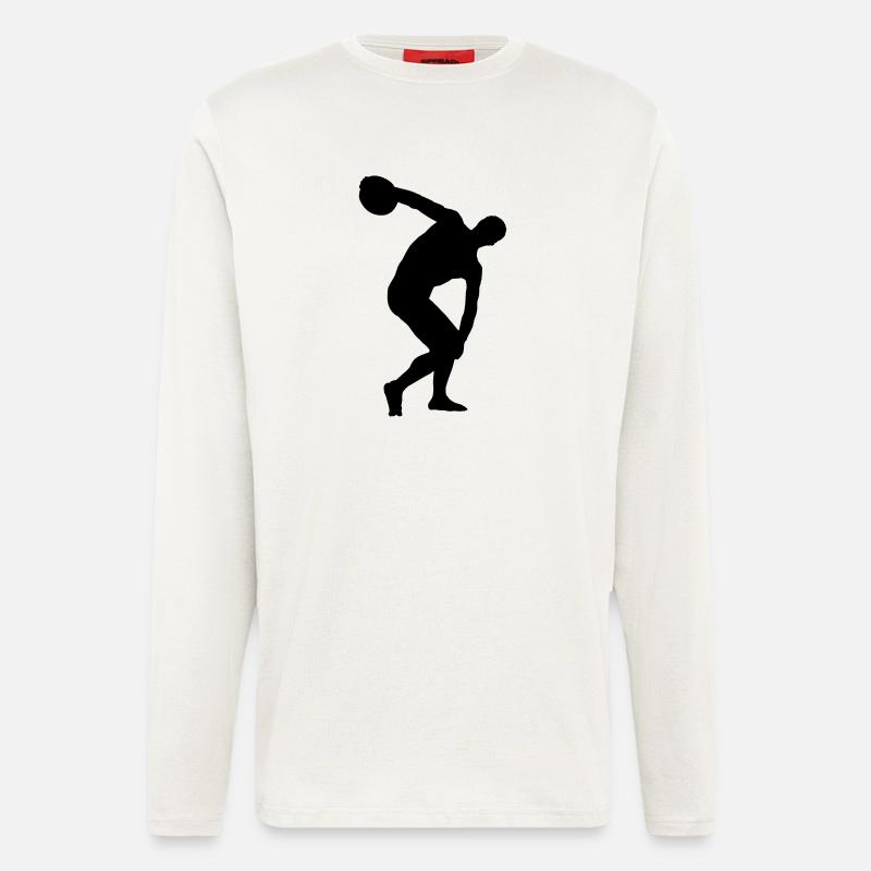 Diskuswerfen - Langarmshirt - made by SPREAD  - OFF WHITE