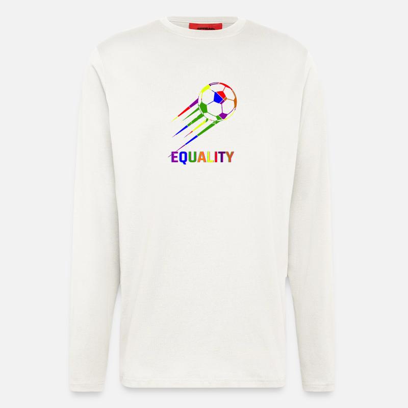 Fußball Regenbogen WM Equality - Langarmshirt - made by SPREAD - OFF WHITE