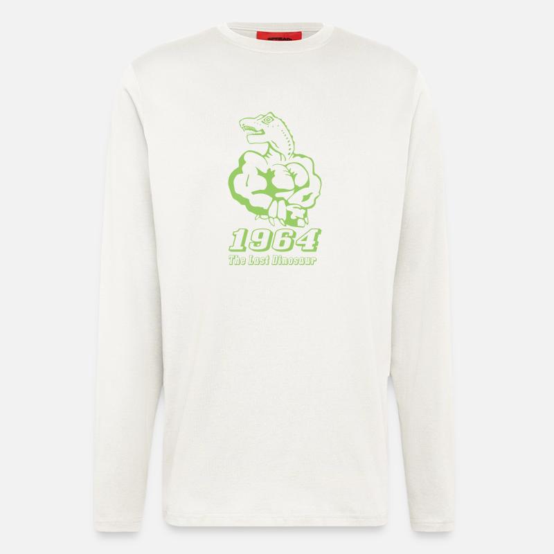 Geburtsjahr1964 Dinosaur einfarbig - Langarmshirt - made by SPREAD - OFF WHITE