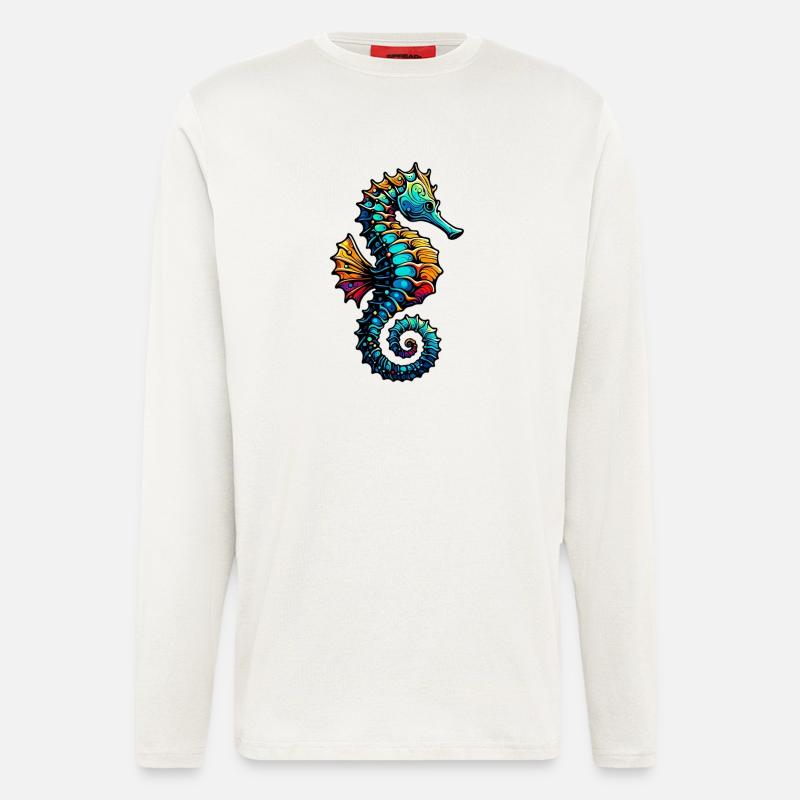 Seepferdchen - Langarmshirt - made by SPREAD  - OFF WHITE