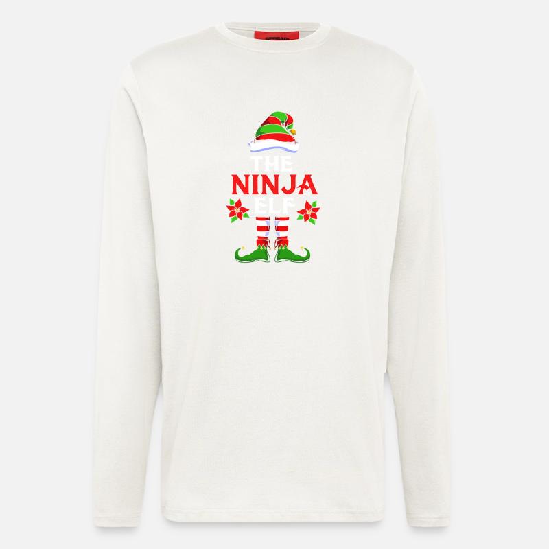Elfe Elf Weihnachtsgeschenk Ninja - Langarmshirt - made by SPREAD  - OFF WHITE