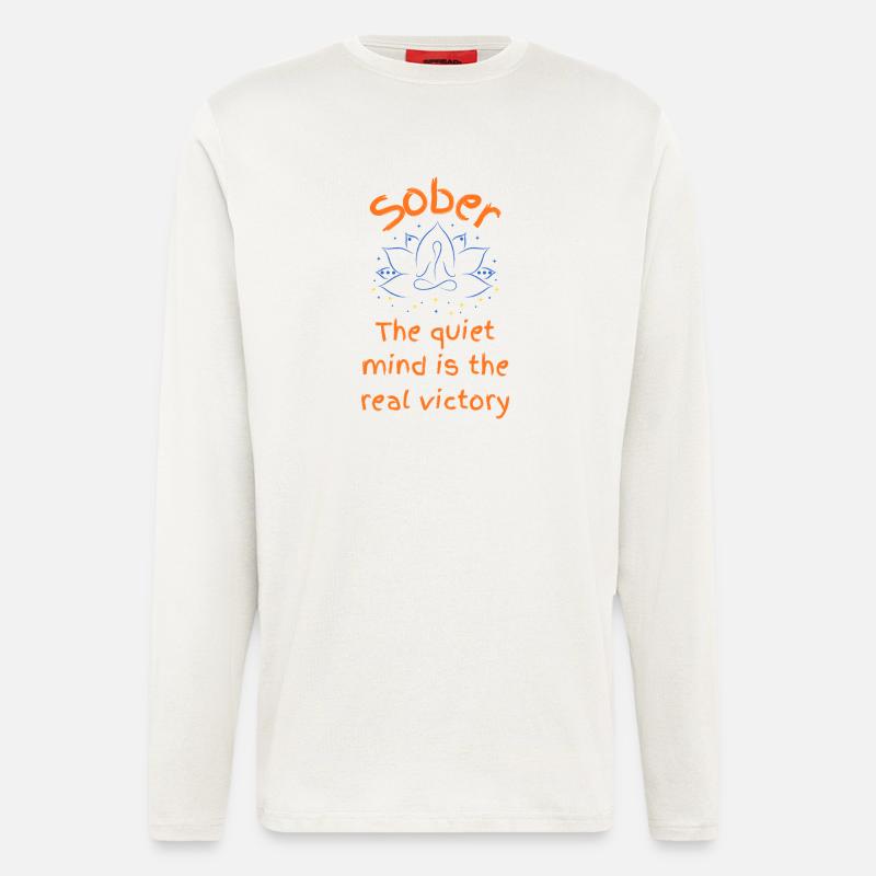 Nüchternheit - Quiet Mind Victory Mandala - Langarmshirt - made by SPREAD - OFF WHITE