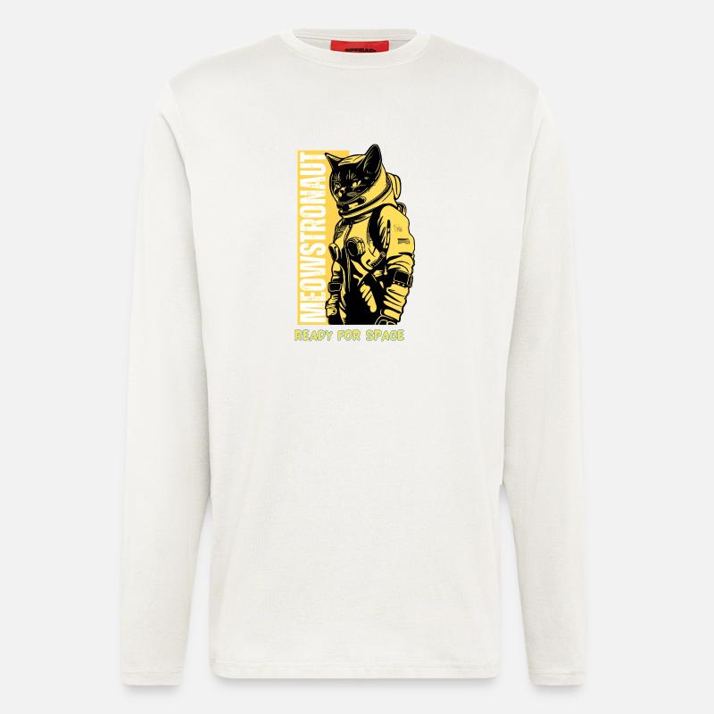 Space Ready Astronaut Cat - Longsleeve - made by SPREAD  - OFF WHITE