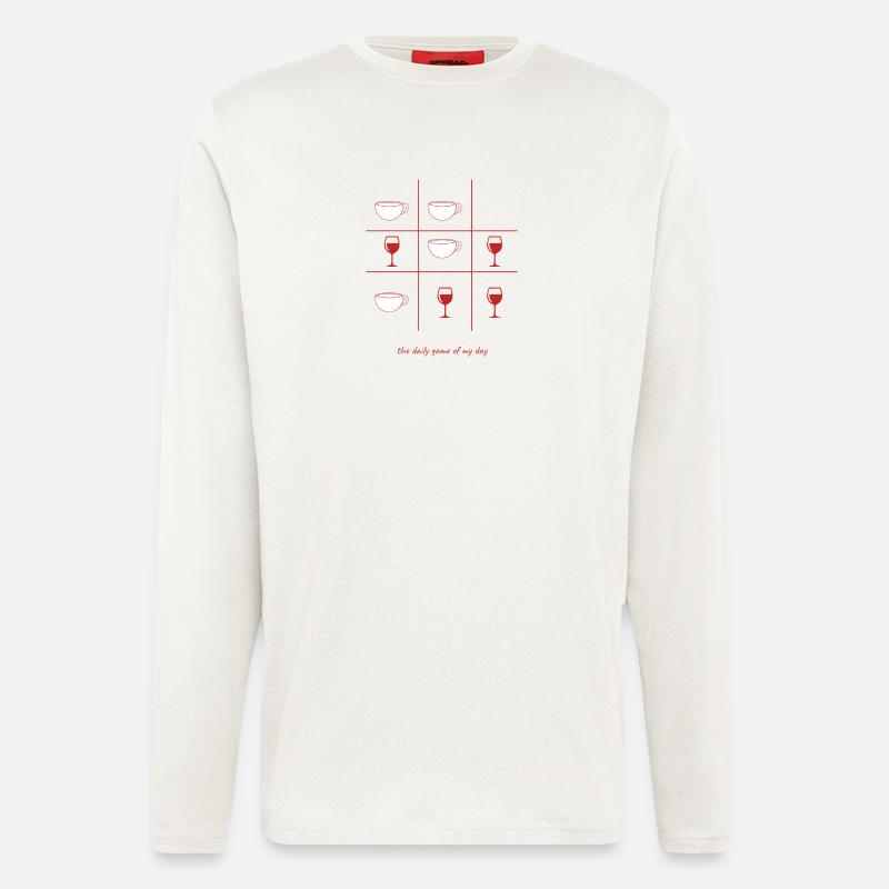 Kaffee oder Wein englisch - Langarmshirt - made by SPREAD  - OFF WHITE