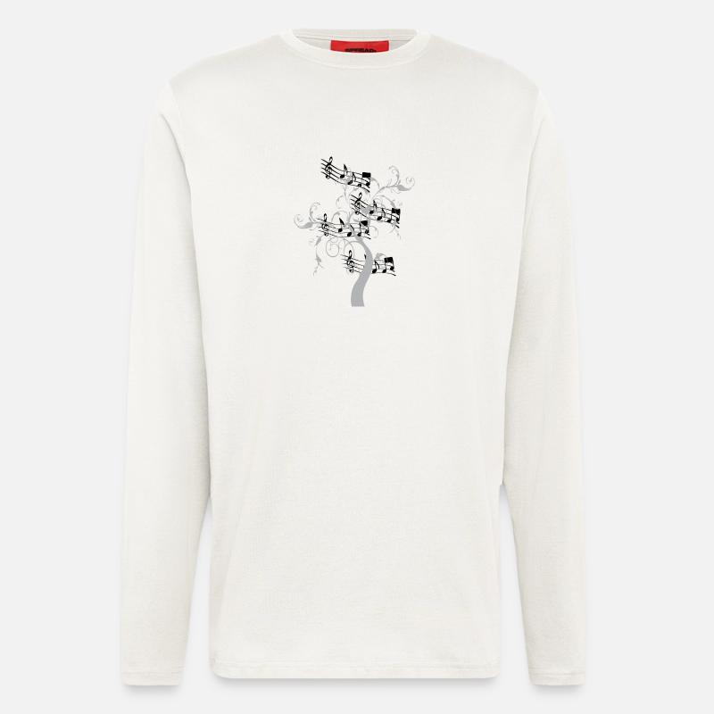 Musik/Noten - Langarmshirt - made by SPREAD - OFF WHITE