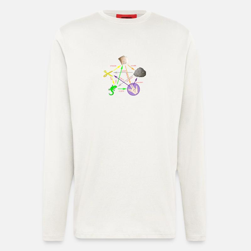 Schere Stein Papier Echse Spock - Langarmshirt - made by SPREAD  - OFF WHITE