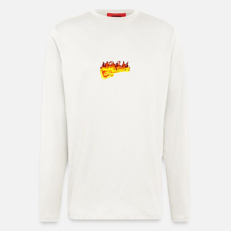 Fire guitar - Longsleeve - made by SPREAD  - OFF WHITE