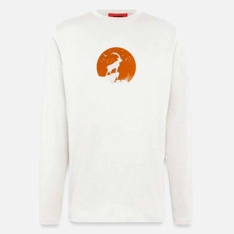 Mondroter Steinbock - Langarmshirt - made by SPREAD  - OFF WHITE