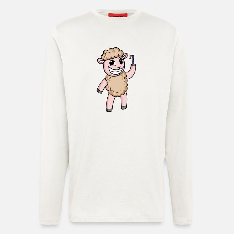 Sheep with toothbrush - Longsleeve - made by SPREAD  - OFF WHITE