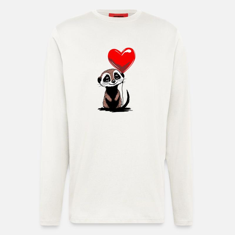 Erdmännchen Herz Luftballon - Heartful Creatures - Langarmshirt - made by SPREAD  - OFF WHITE
