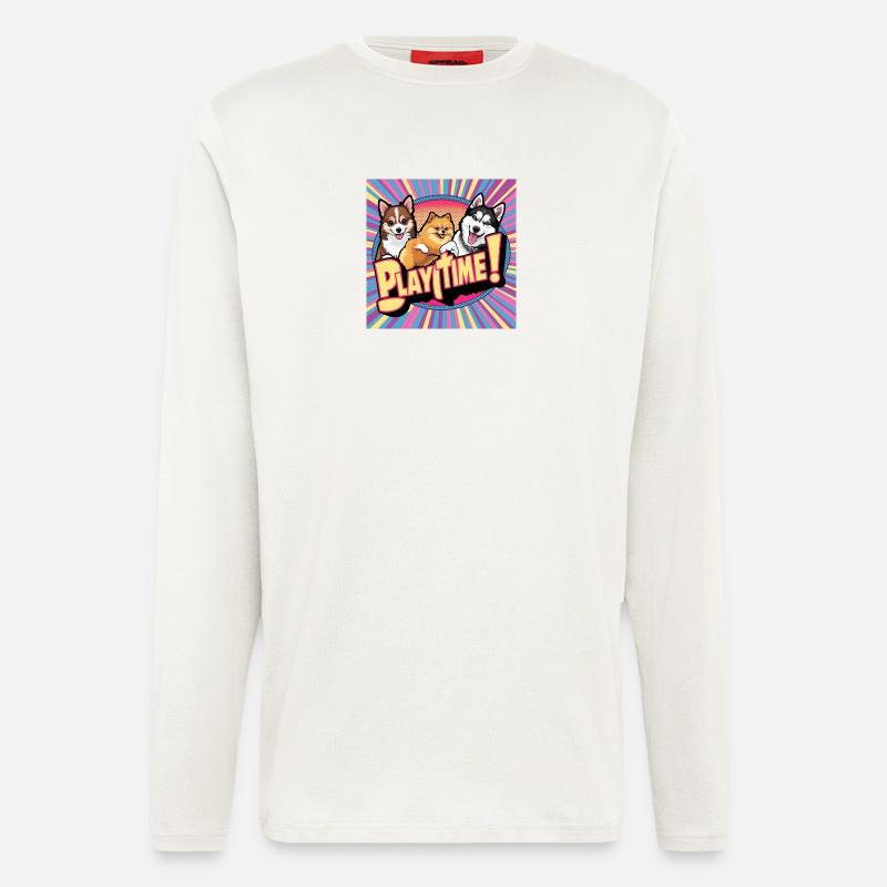 Comic Dogs - Playtime - Langarmshirt - made by SPREAD - OFF WHITE