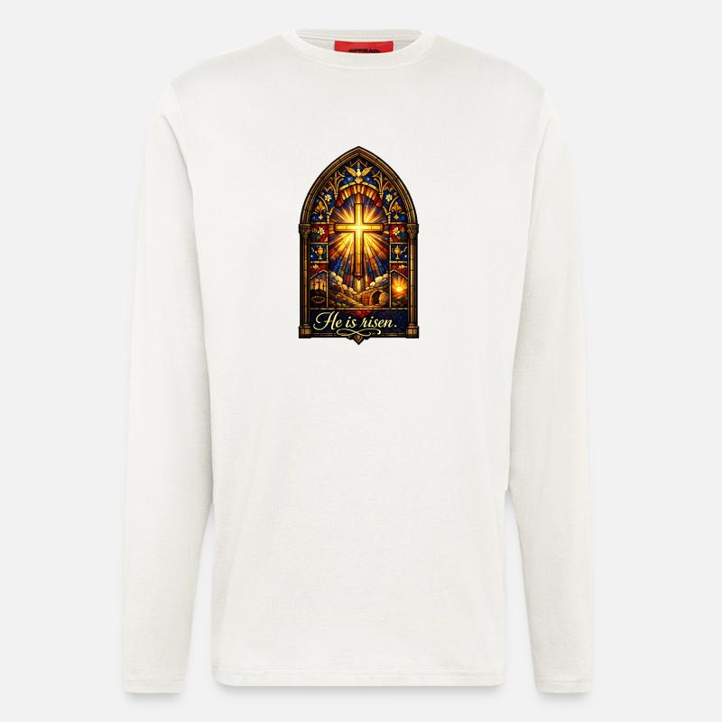 He is Risen Easter Jesus - Longsleeve - made by SPREAD  - OFF WHITE