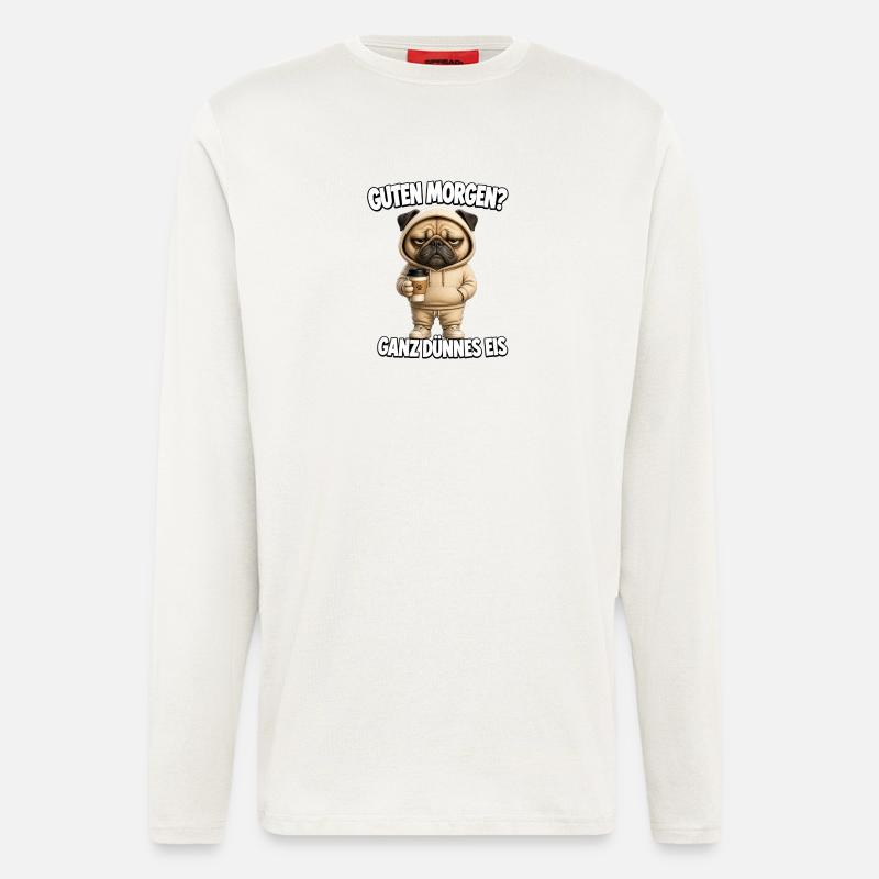 Lustiges Morgenmuffel Design mit Kaffee - Langarmshirt - made by SPREAD  - OFF WHITE