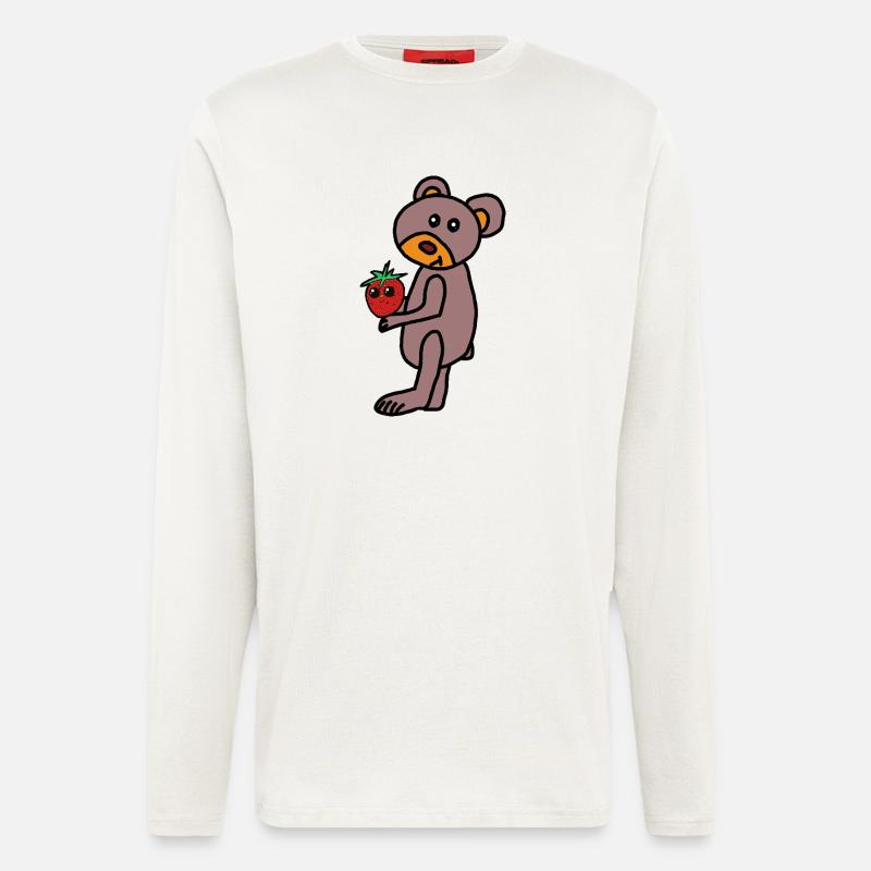 Teddy Teddys Kind Bär  Erdbeere - Langarmshirt - made by SPREAD  - OFF WHITE