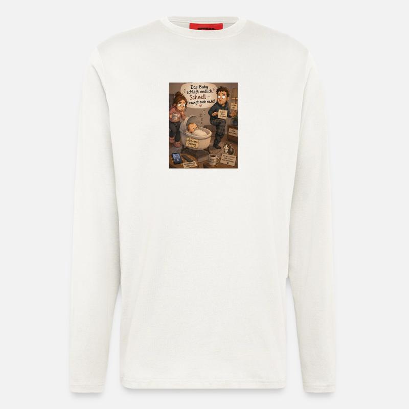 Baby schläft endlich – Chaos zu Hause - Langarmshirt - made by SPREAD  - OFF WHITE