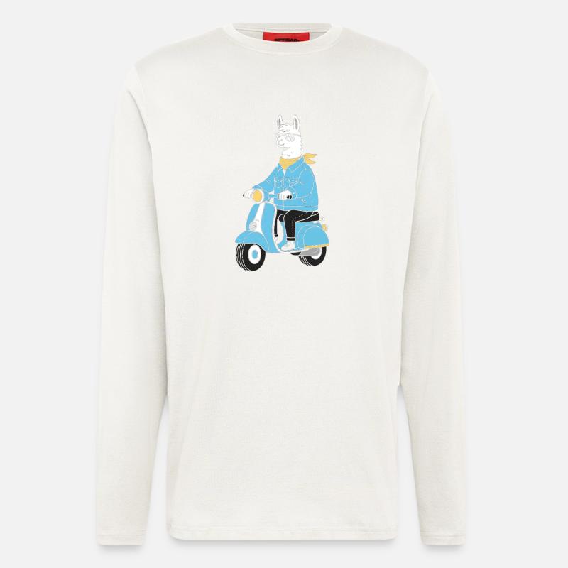 Lama Denim Scooter - Langarmshirt - made by SPREAD  - OFF WHITE