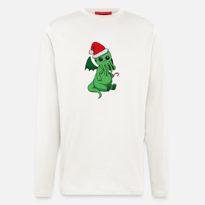 Weihnachts Cthulhu - Langarmshirt - made by SPREAD  - OFF WHITE