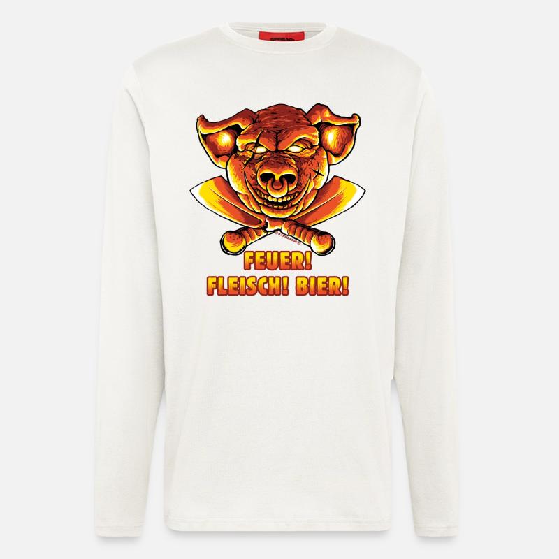 Feuer Fleisch Bier! - Langarmshirt - made by SPREAD  - OFF WHITE