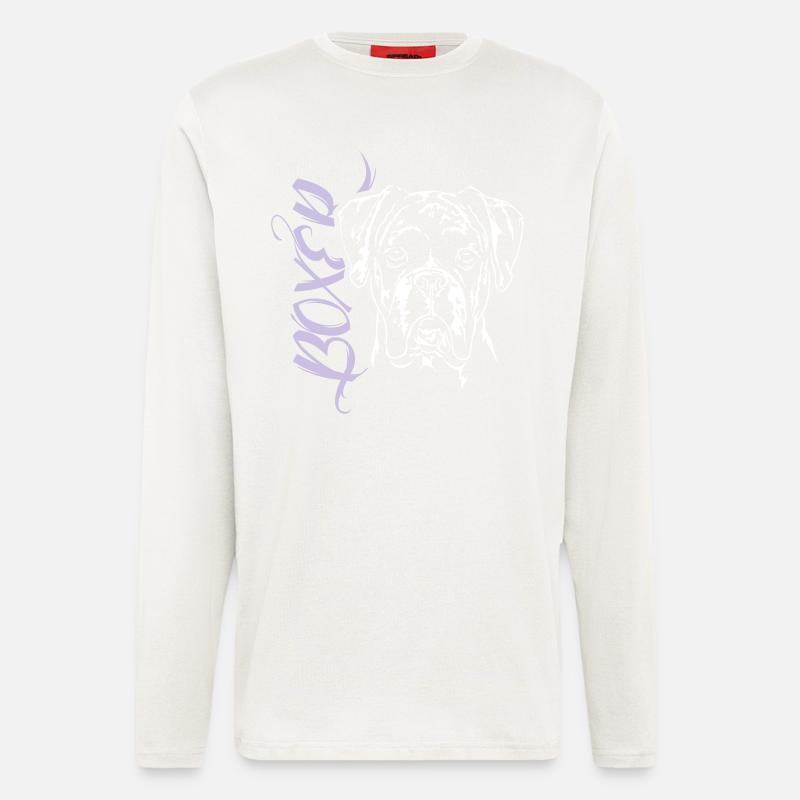 BOXER portrait - Longsleeve - made by SPREAD  - OFF WHITE