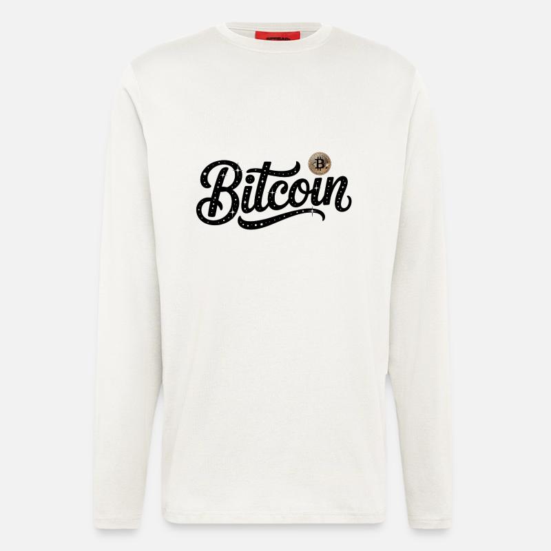 Bitcoin Logo - Crypto Coding Sticker - Longsleeve - made by SPREAD  - OFF WHITE