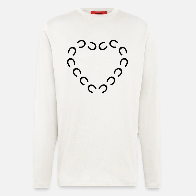 hufeisen pferd,herz - Langarmshirt - made by SPREAD  - OFF WHITE