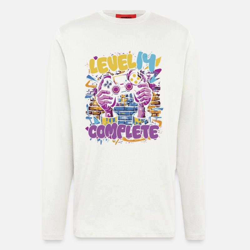 Level 14 Complete Gaming Graffiti - Langarmshirt - made by SPREAD  - OFF WHITE
