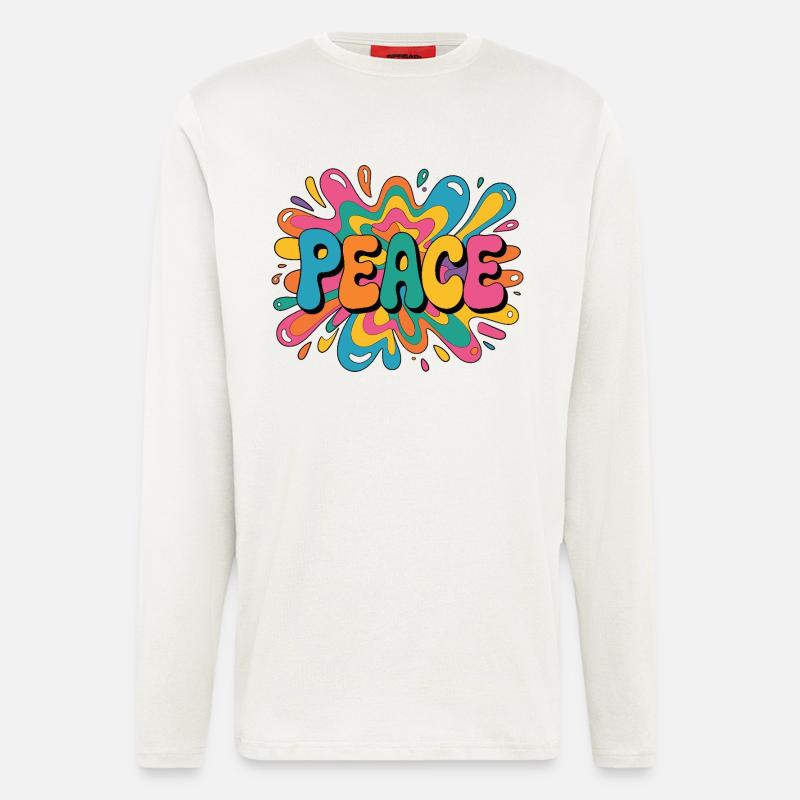 Peace 1960s psychedelic pop-art design - Longsleeve - made by SPREAD  - OFF WHITE