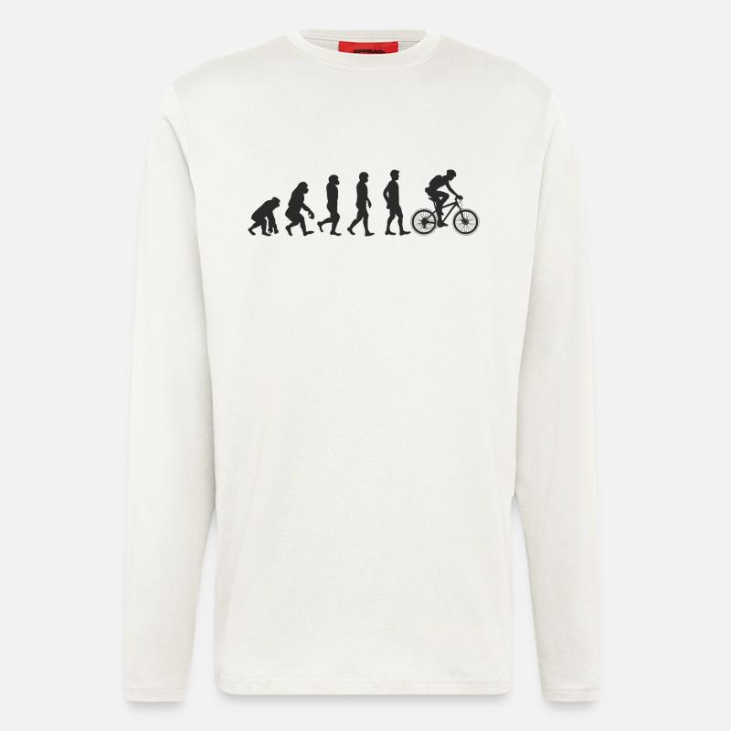 Evolution Bicycle - Manches longues bio décontracté fabriqué en UE - OFF WHITE