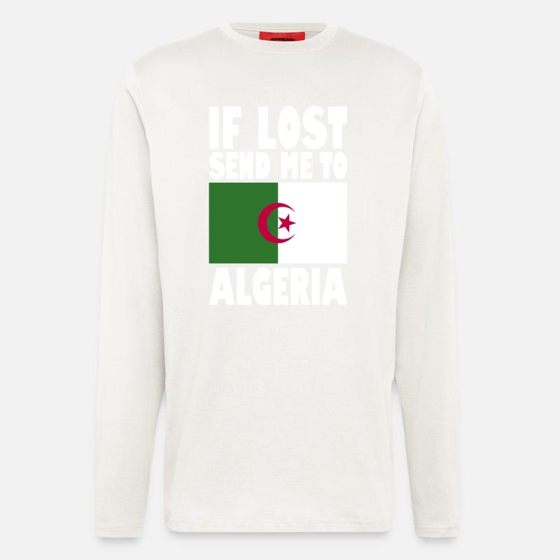 Algerien Flagge Spruch - Langarmshirt - made by SPREAD  - OFF WHITE