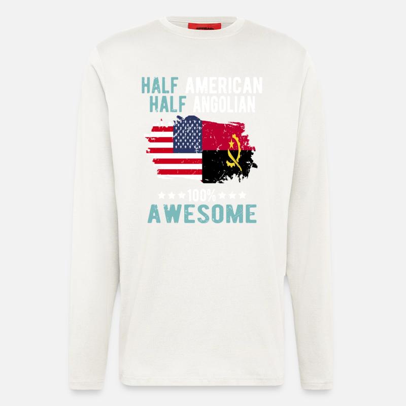 Half American Half Angolier - Longsleeve - made by SPREAD - OFF WHITE