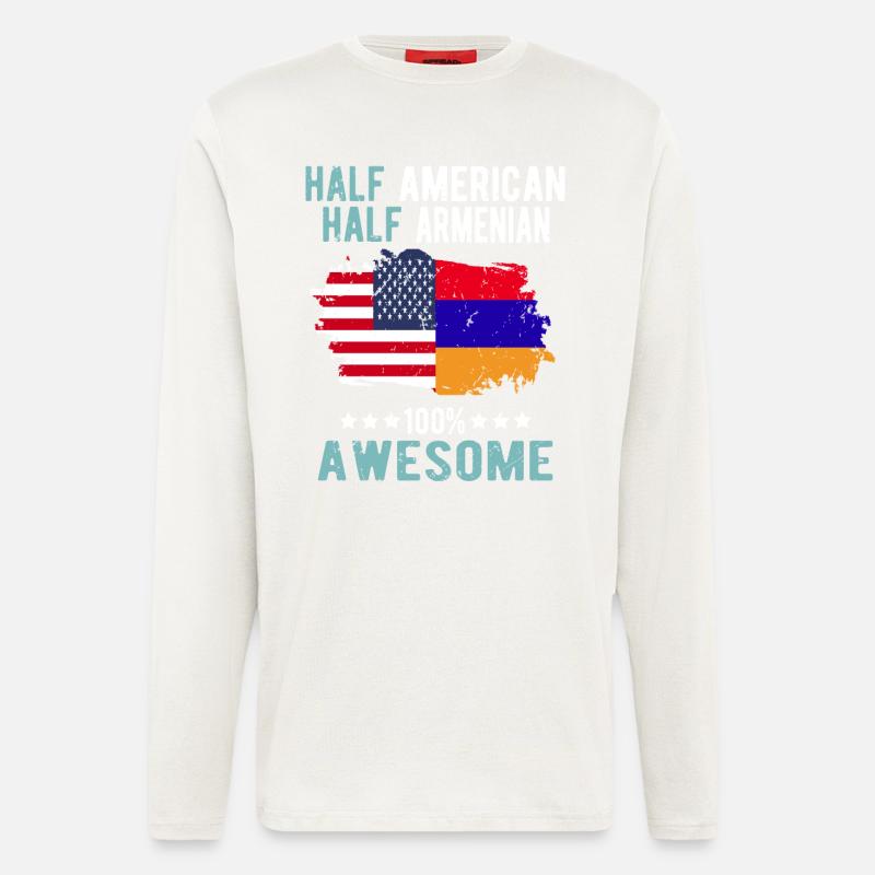 Half American Half Armenian - Longsleeve - made by SPREAD  - OFF WHITE