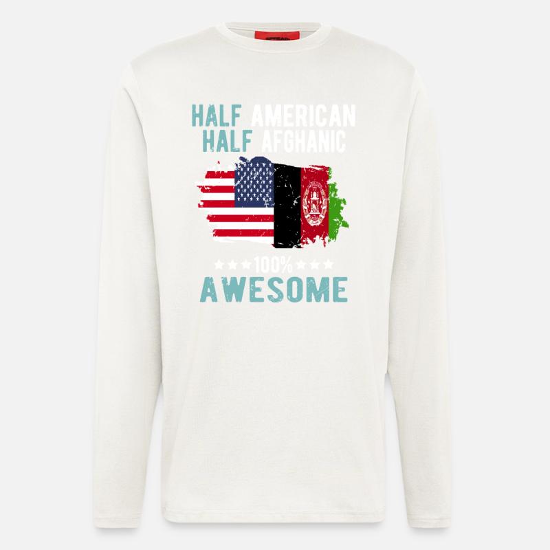 Half American Half Afghan - Longsleeve - made by SPREAD  - OFF WHITE
