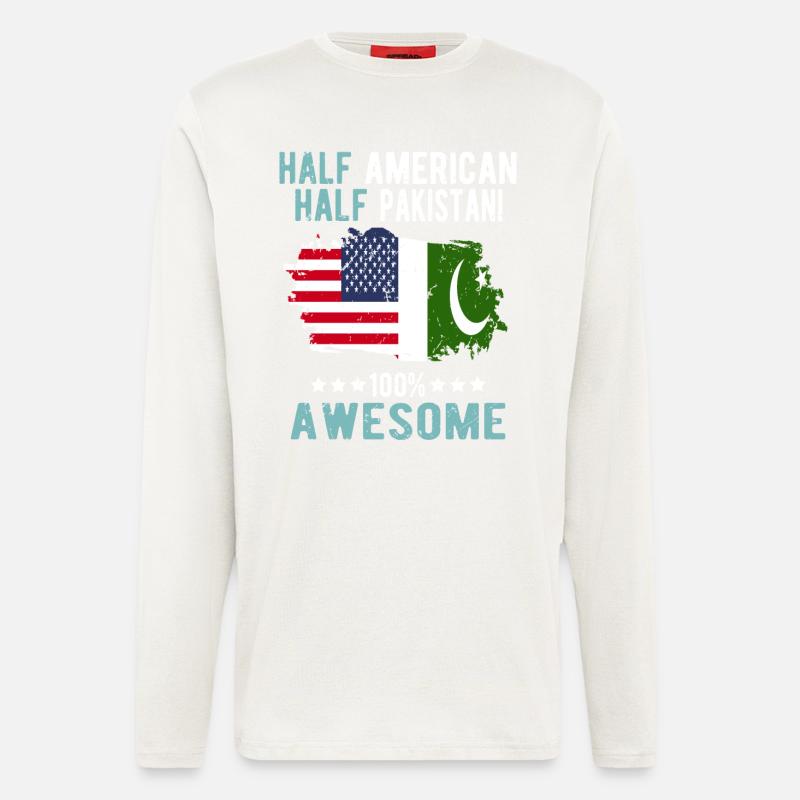Half American Half Pakistani - Longsleeve - made by SPREAD  - OFF WHITE