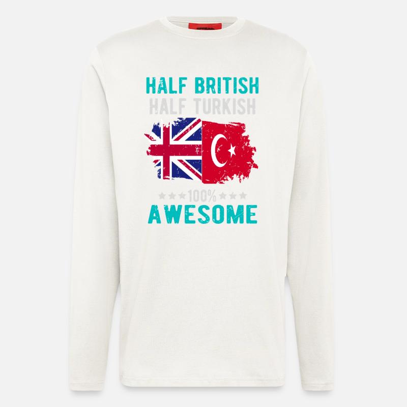 Halb Brite Halb Türke - Langarmshirt - made by SPREAD  - OFF WHITE