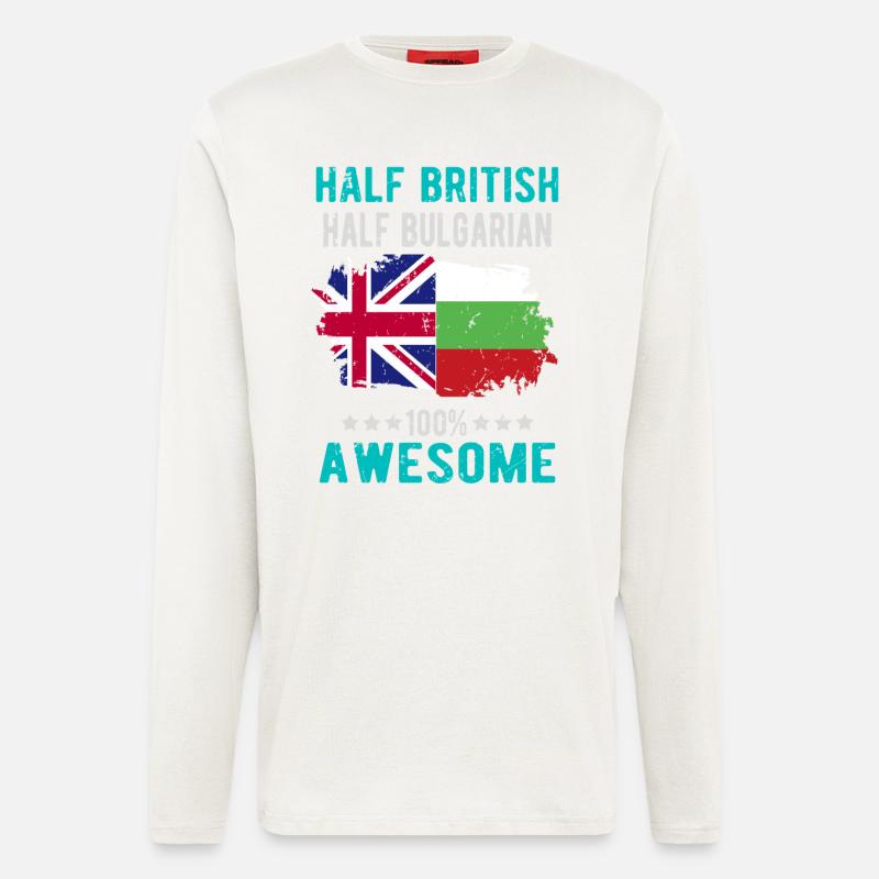 Halb Brite Halb Bulgare - Langarmshirt - made by SPREAD  - OFF WHITE