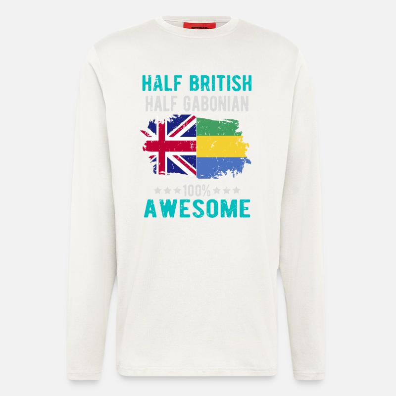 Halb Brite Halb Gabuner - Langarmshirt - made by SPREAD  - OFF WHITE