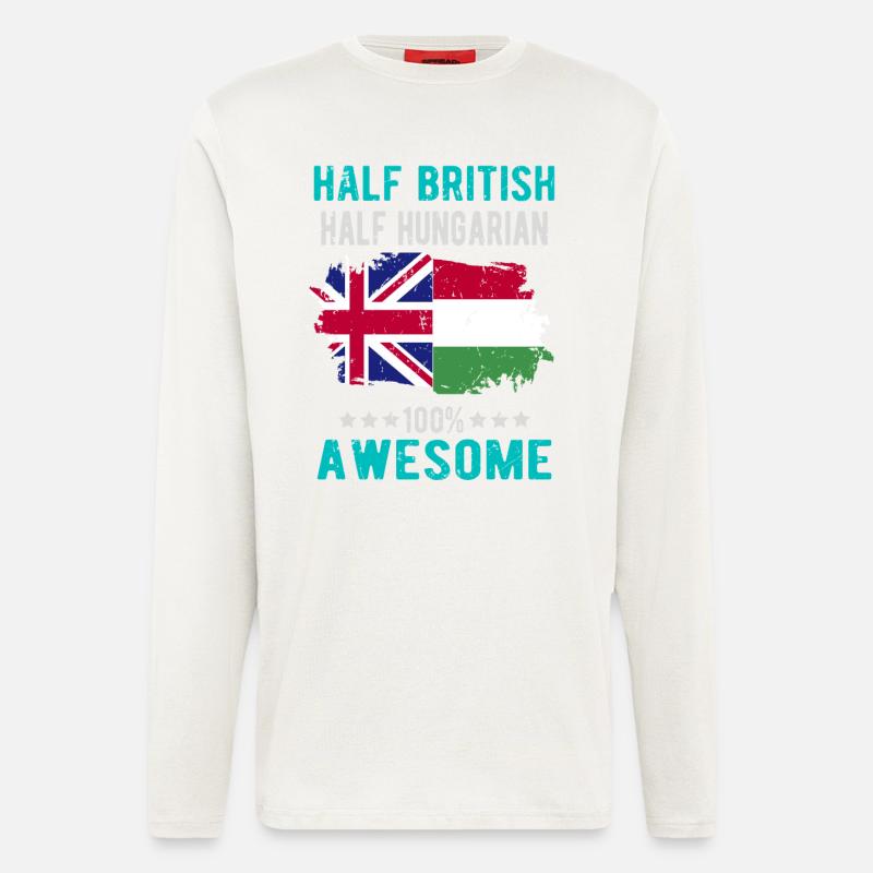 Half British Half Hungarian - Longsleeve - made by SPREAD  - OFF WHITE
