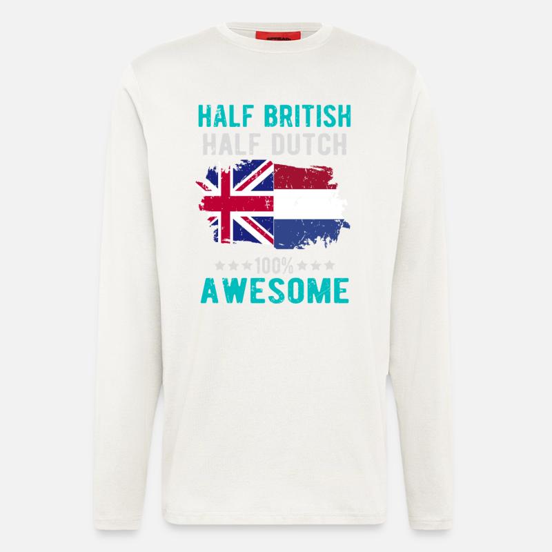 Half British Half Dutch - Longsleeve - made by SPREAD  - OFF WHITE