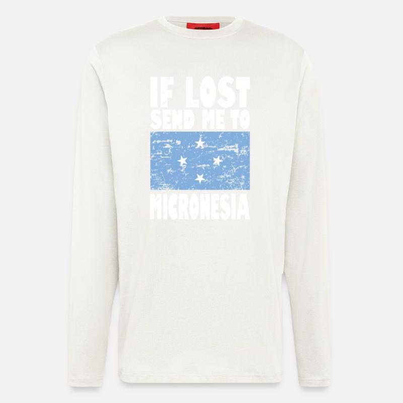 Mikronesien Flagge Spruch - Langarmshirt - made by SPREAD  - OFF WHITE
