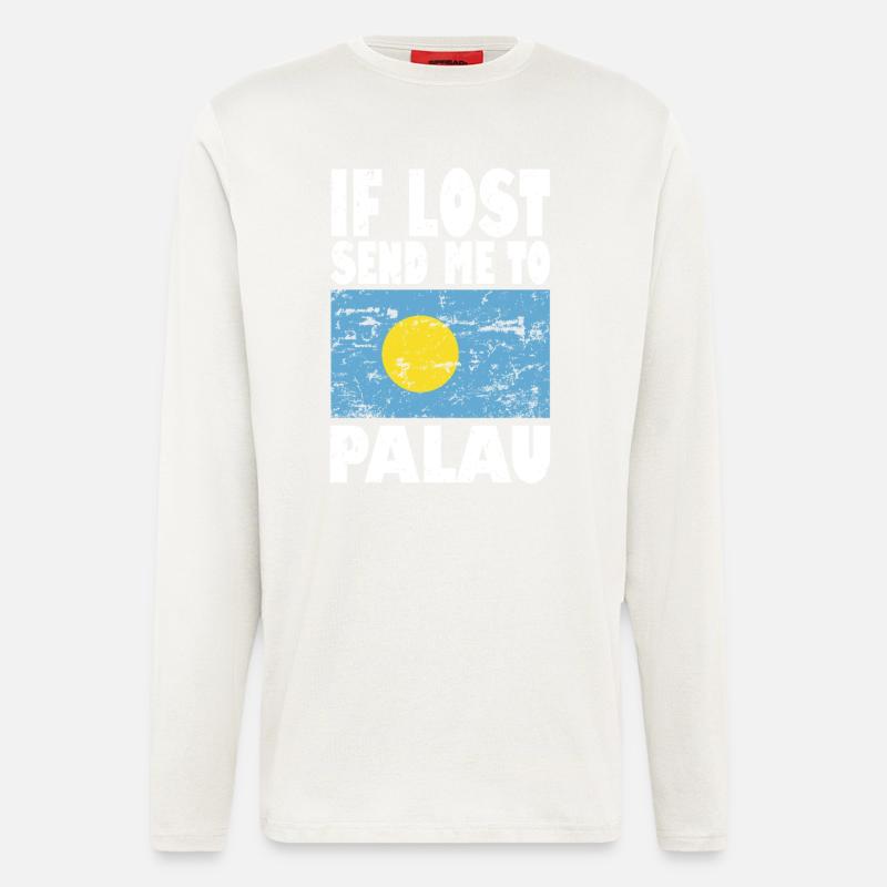Palau Flag Saying - Longsleeve - made by SPREAD - OFF WHITE