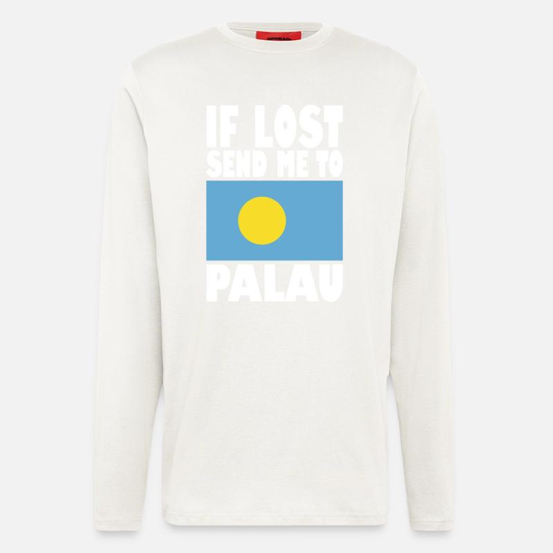 Palau Flag Saying - Longsleeve - made by SPREAD  - OFF WHITE
