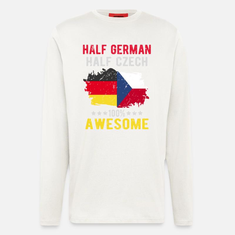 Half German Half Czech - Longsleeve - made by SPREAD  - OFF WHITE