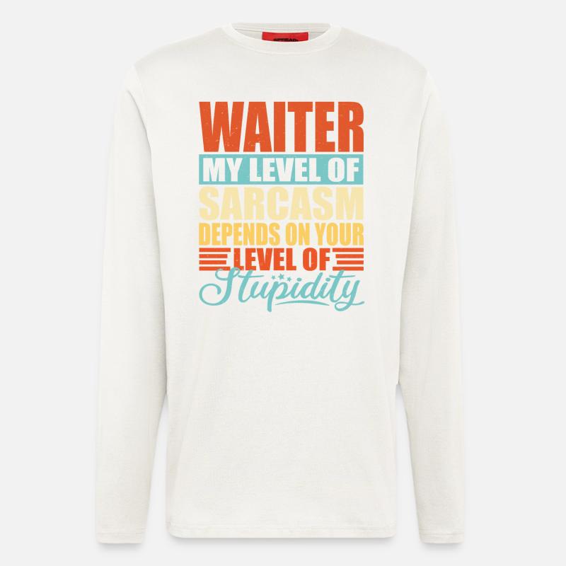 Kellner Spruch Kellner Geschenk - Langarmshirt - made by SPREAD  - OFF WHITE