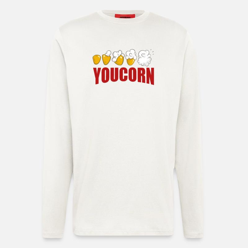 Popcorn Spruch - Langarmshirt - made by SPREAD  - OFF WHITE