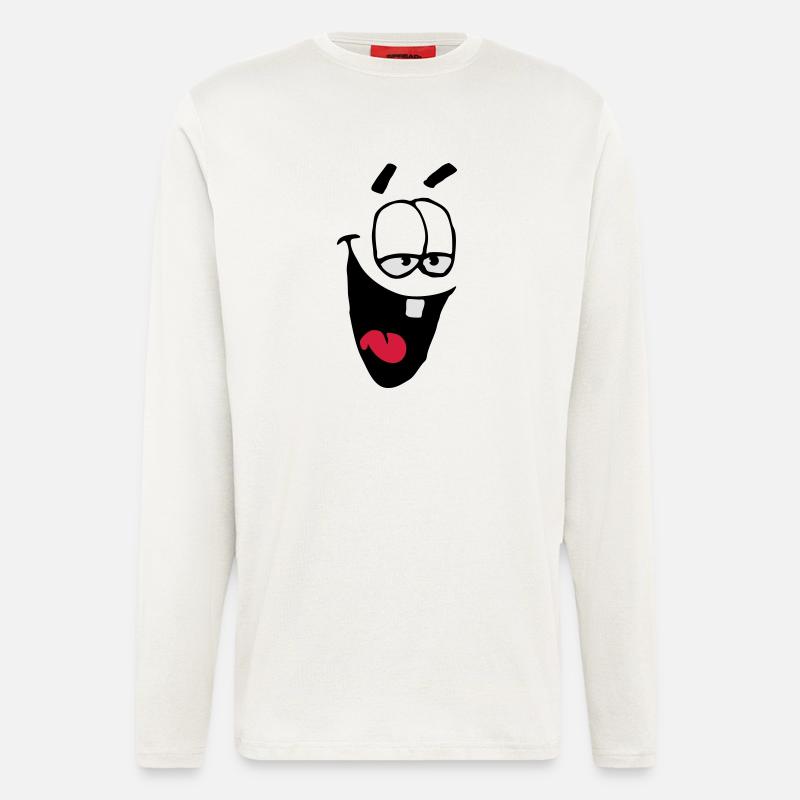 Laughing Comic Face Schadenfreude Laughing - Longsleeve - made by SPREAD  - OFF WHITE