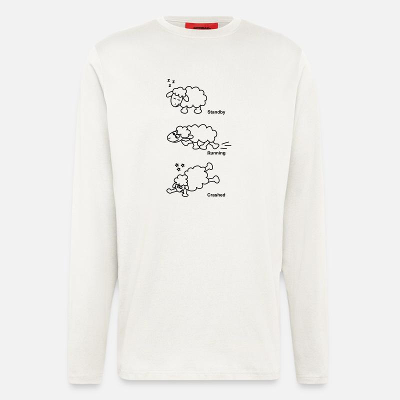 Schaf Standby Running Crashed - Langarmshirt - made by SPREAD  - OFF WHITE